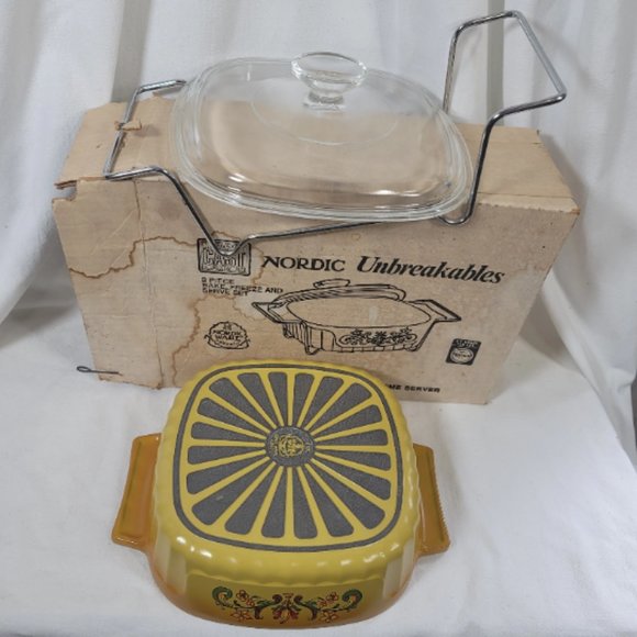 Nordic Unbreakables, Heavy Cast Aluminum, 2-Quart Dish w/Cover & Rack, Vintage - Picture 9 of 9